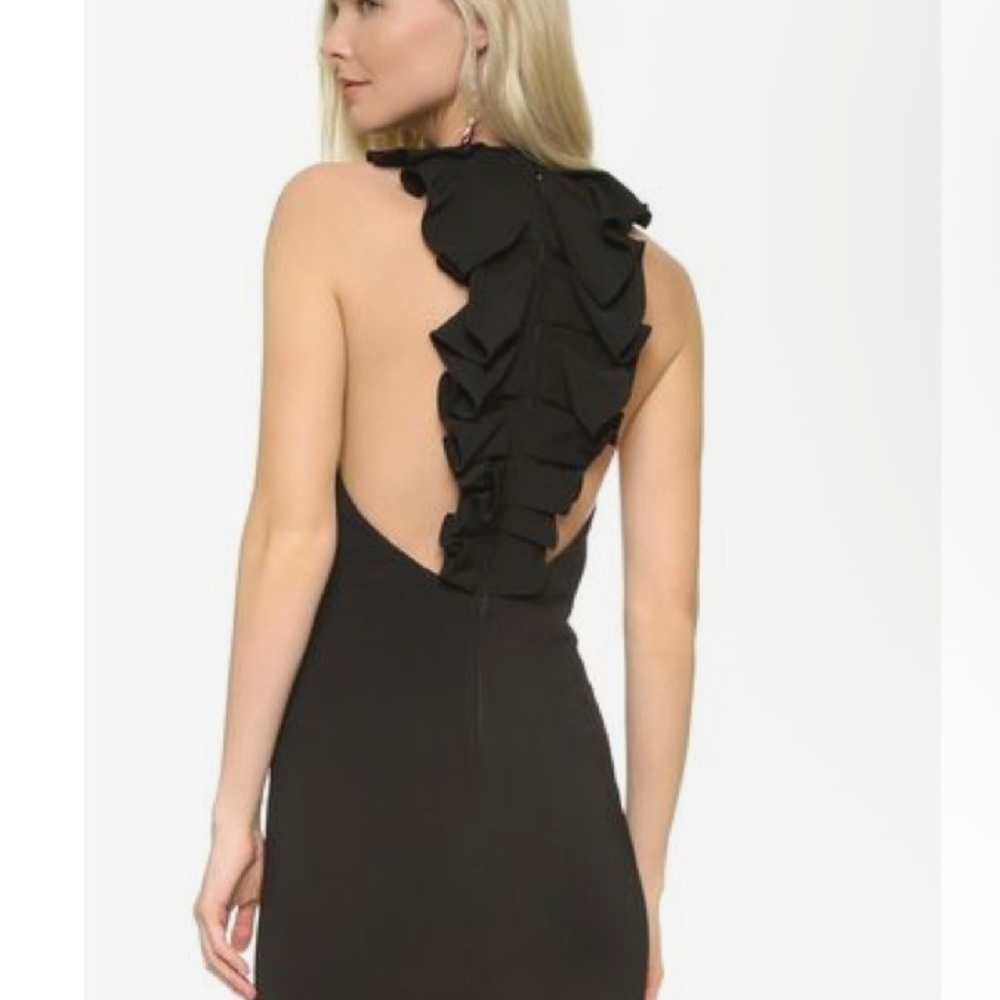 BLACK Badgley Mischka BLACK Ruffle Back Dress